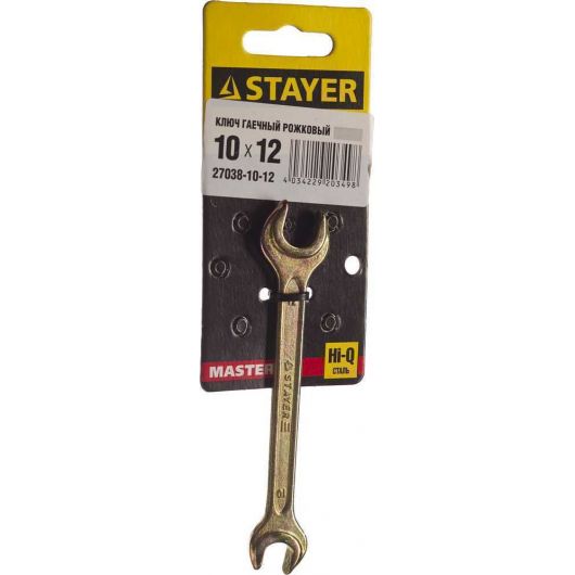 Рожковый гаечный ключ STAYER 10 x 12 мм 27038-10-12, изображение 2 • Купить по низкой цене в интернет-магазине СМЭК