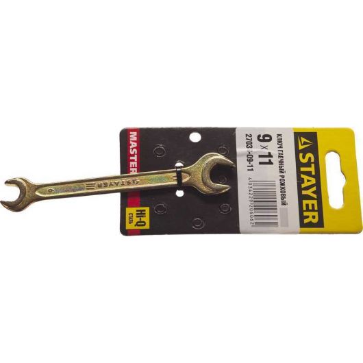Рожковый гаечный ключ STAYER 9 x 11 мм 27038-09-11, изображение 2 • Купить по низкой цене в интернет-магазине СМЭК