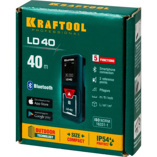 Лазерный дальномер KRAFTOOL LD-40 5 см - 40 м 34763, изображение 5 • Купить по низкой цене в интернет-магазине СМЭК