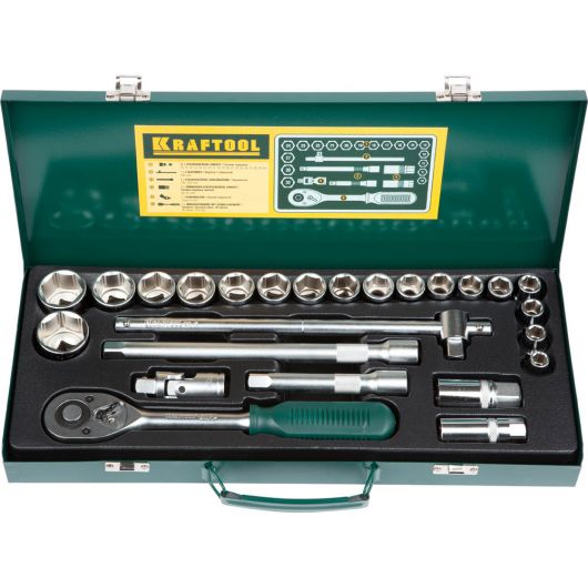 Универсальный набор инструмента KRAFTOOL Industrie 25 (1/2") 25 предм.  27892-H25 • Купить по низкой цене в интернет-магазине СМЭК