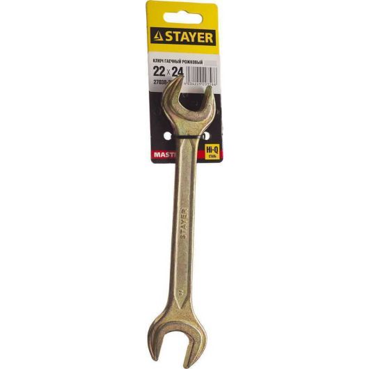 Рожковый гаечный ключ STAYER 22 x 24 мм 27038-22-24 • Купить по низкой цене в интернет-магазине СМЭК