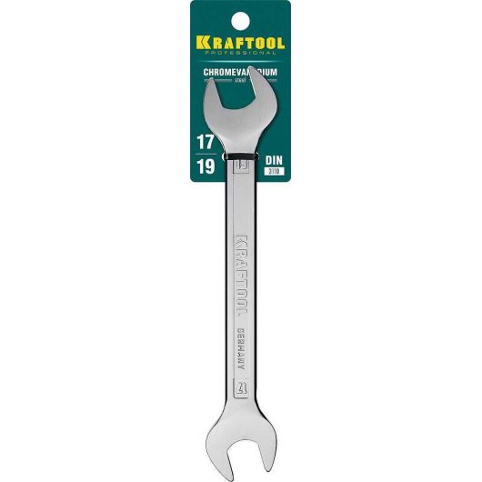 Рожковый гаечный ключ KRAFTOOL 17 x 19 мм 27033-17-19 • Купить по низкой цене в интернет-магазине СМЭК