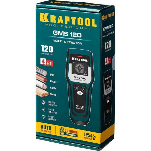 Универсальный детектор KRAFTOOL GMS 120 ЖК дисплей 45298, изображение 3 • Купить по низкой цене в интернет-магазине СМЭК