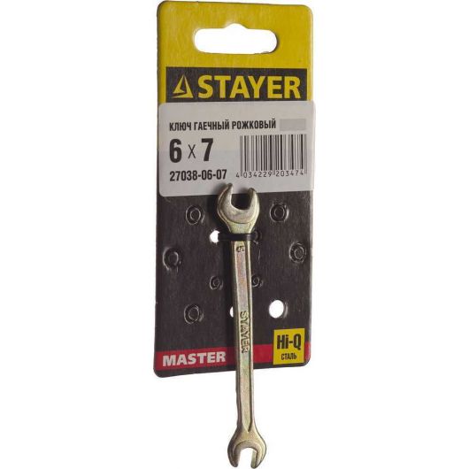 Рожковый гаечный ключ STAYER 6 x 7 мм 27038-06-07, изображение 2 • Купить по низкой цене в интернет-магазине СМЭК