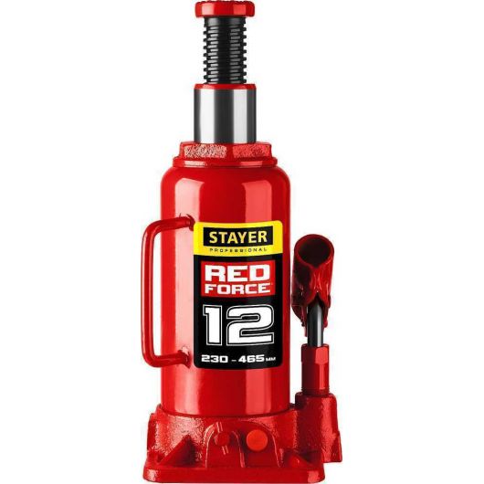 Гидравлический бутылочный домкрат STAYER  RED FORCE 12т 230-465 мм 43160-12, изображение 8 • Купить по низкой цене в интернет-магазине СМЭК