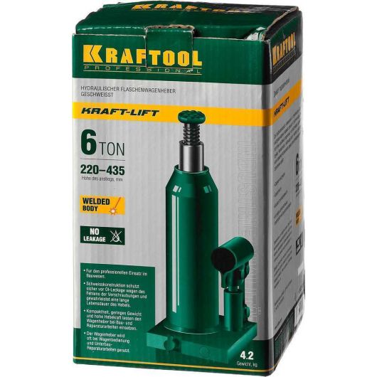 Гидравлический бутылочный домкрат KRAFTOOL KRAFT-LIFT 6т 219-427мм 43462-6, изображение 8 • Купить по низкой цене в интернет-магазине СМЭК