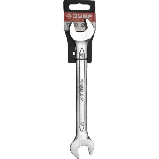 Рожковый гаечный ключ ЗУБР 17х19 мм 27010-17-19, изображение 2 • Купить по низкой цене в интернет-магазине СМЭК