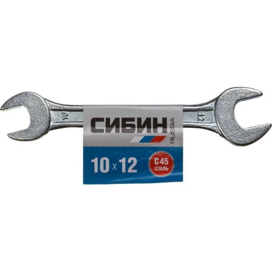 Рожковый гаечный ключ СИБИН 10 x 12 мм 27014-10-12 • Купить по низкой цене в интернет-магазине СМЭК