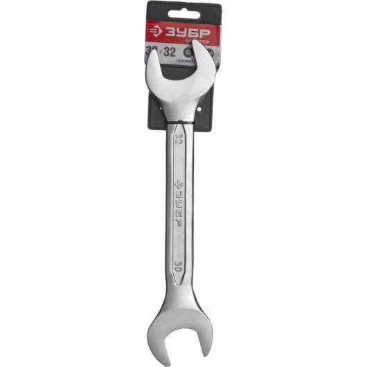Рожковый гаечный ключ ЗУБР 30х32 мм 27010-30-32, изображение 2 • Купить по низкой цене в интернет-магазине СМЭК