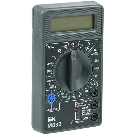 Мультиметр цифровой Universal M832 IEK TMD-2S-832 • Купить по низкой цене в интернет-магазине СМЭК