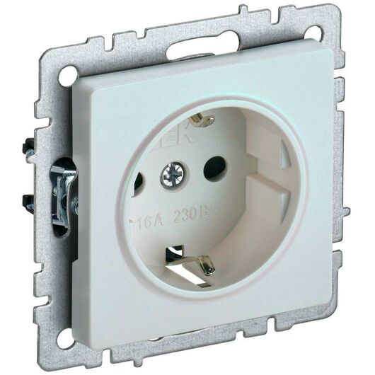 Розетка BRITE РС11-1-0-БрЖ 16А с заземл. без защ. шторки жемчуж. IEK BR-R11-16-K36 • Купить по низкой цене в интернет-магазине СМЭК