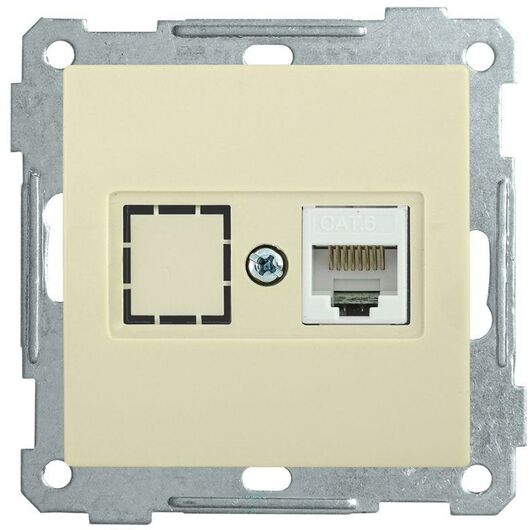 Розетка компьютерная СП Bolero РК10-1-Б RJ45 кат.5E механизм крем. IEK EKB15-01-K33 • Купить по низкой цене в интернет-магазине СМЭК