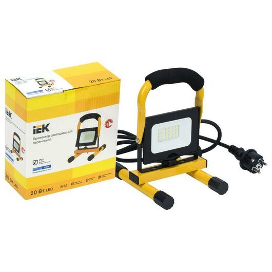 Прожектор светодиодный СДО 06-20П 6500К IP65 переносной черн. IEK LPDO603-020-65-K02 • Купить по низкой цене в интернет-магазине СМЭК