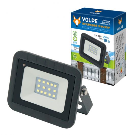 Купить Прожектор  светодиодный ULF-Q512 10W-DW SENSOR IP65 220-240B BLACK картон в интернет-магазине СМЭК