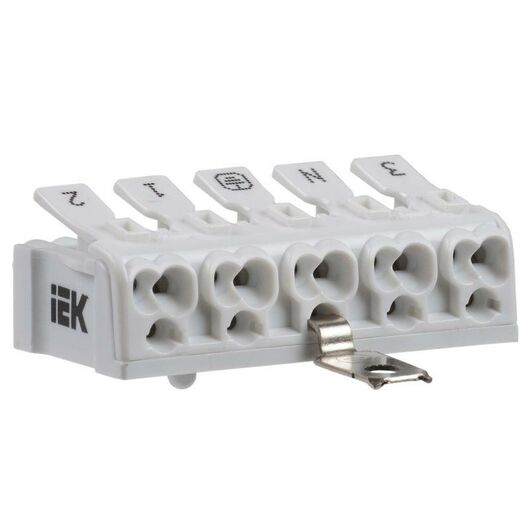 Клемма пружинная соединительная КСПнз5-3L+N+PE IEK UKZ-B06-5P-F1-E1-10 • Купить по низкой цене в интернет-магазине СМЭК