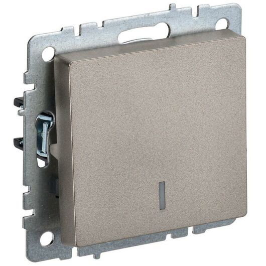 Выключатель 1-кл. СП BRITE ВС10-1-1-БрШ 10А с инд. шампань IEK BR-V10-1-10-K37 • Купить по низкой цене в интернет-магазине СМЭК