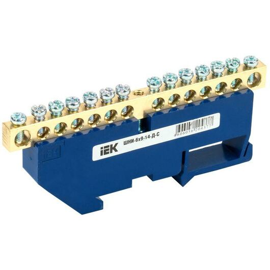 Шина нулевая на DIN-изол. ШНИ 6х9-14-Д-С IEK YNN10-69-14D-K07 • Купить по низкой цене в интернет-магазине СМЭК