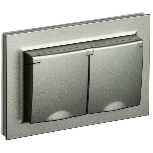 Розетка 2-м СП BRITE РСбш12-3-44-БрШ 16А в сборе IP44 с крышкой шампань IEK BR-R26-16-44-K37-F • Купить по низкой цене в интернет-магазине СМЭК
