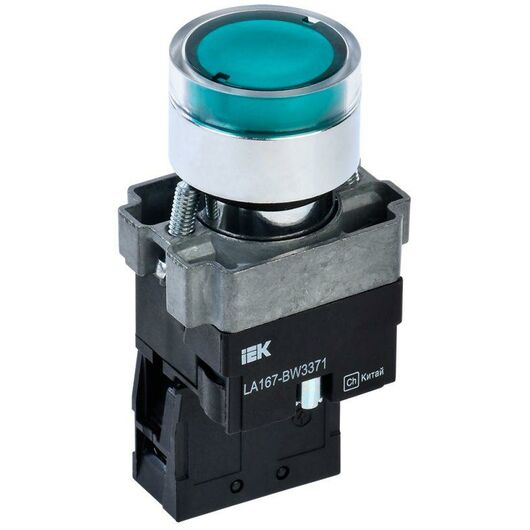 Кнопка LA167-BW3371 d22мм RC 1з с подсвет. зел. IEK BBT20-BW3371-1-12-67-K06 • Купить по низкой цене в интернет-магазине СМЭК