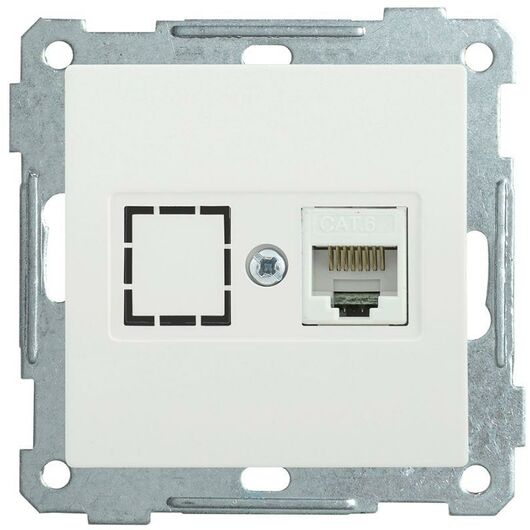 Розетка компьютерная СП Bolero РК11-1-Б RJ45 кат.6 механизм бел. IEK EKB16-01-K01 • Купить по низкой цене в интернет-магазине СМЭК