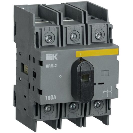 Выключатель-разъединитель модульный 3п 100А ВРМ-2 IEK MVR20-3-100 • Купить по низкой цене в интернет-магазине СМЭК