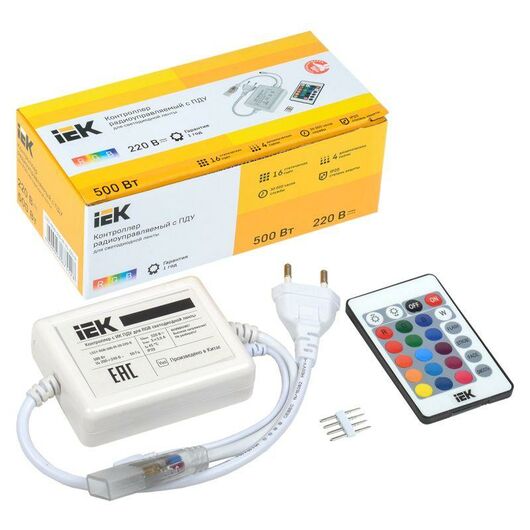 Контроллер с ПДУ ИК RGB 3 канала 220В 3А 500Вт IEK LSC1-RGB-500-IR-20-220-B • Купить по низкой цене в интернет-магазине СМЭК