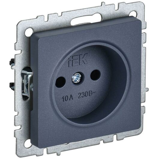 Розетка BRITE РС10-1-0-БрМ 10А без заземл. без защ. шторок маренго IEK BR-R10-10-K35 • Купить по низкой цене в интернет-магазине СМЭК