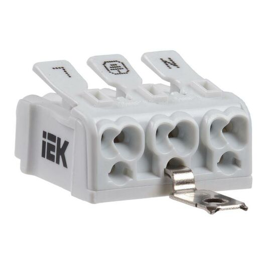 Клемма пружинная соединительная КСПз3-L+N+PE IEK UKZ-B06-3P-F0-E1-10 • Купить по низкой цене в интернет-магазине СМЭК