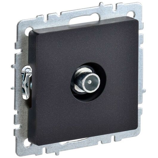 Розетка телевизионная проходная TV СП Brite РТВ10-0-БрЧ черн. IEK BR-A10-P-K02 • Купить по низкой цене в интернет-магазине СМЭК
