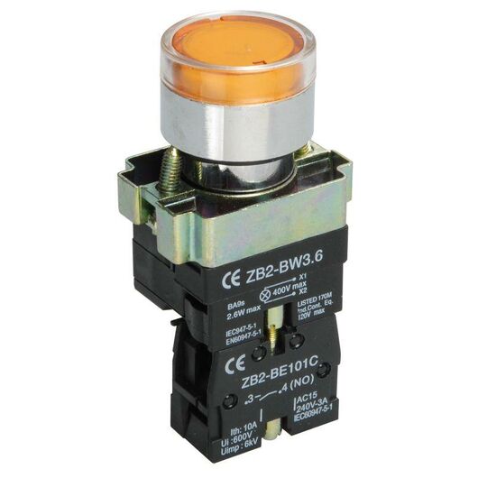 Кнопка LAY5-BW3561 c подсв. желт. 1з IEK BBT50-BW-K05 • Купить по низкой цене в интернет-магазине СМЭК