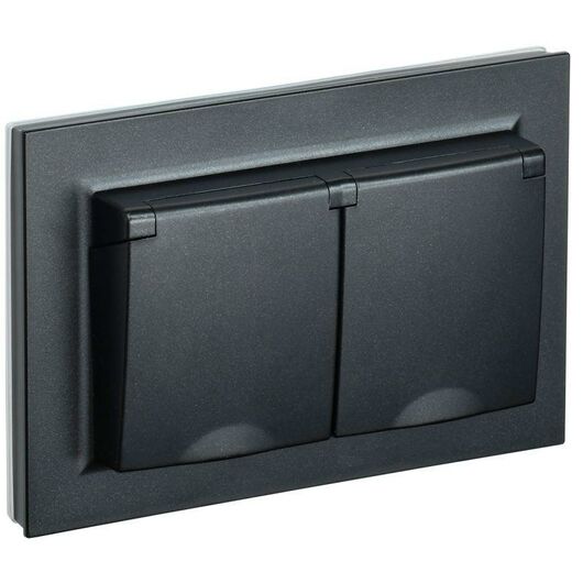 Розетка 2-м СП BRITE РСбш12-3-44-БрЧ 16А в сборе IP44 с крышкой черн. IEK BR-R26-16-44-K02-F • Купить по низкой цене в интернет-магазине СМЭК