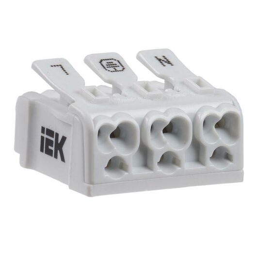 Клемма пружинная соединительная КСП3-L+N+PE IEK UKZ-B06-3P-F0-E0-10 • Купить по низкой цене в интернет-магазине СМЭК
