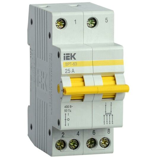 Выключатель-разъединитель трехпозиционный 2п ВРТ-63 25А IEK MPR10-2-025 • Купить по низкой цене в интернет-магазине СМЭК