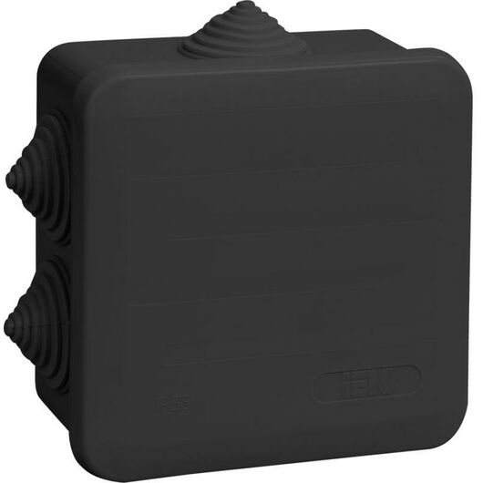 Коробка распаячная ОП 100х100х50 IP44 КМ41255 6 гермовводов черн. IEK UKO21-100-100-050-K02-44 • Купить по низкой цене в интернет-магазине СМЭК