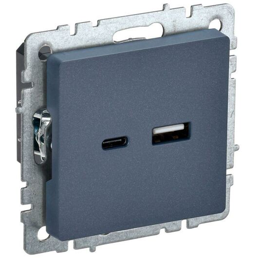 Розетка BRITE USB A+C 18Вт РЮ11-1-БрМ маренго IEK BR-U22-018-K35 • Купить по низкой цене в интернет-магазине СМЭК