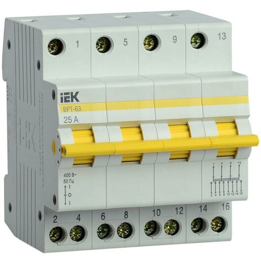 Выключатель-разъединитель трехпозиционный 4п ВРТ-63 25А IEK MPR10-4-025 • Купить по низкой цене в интернет-магазине СМЭК