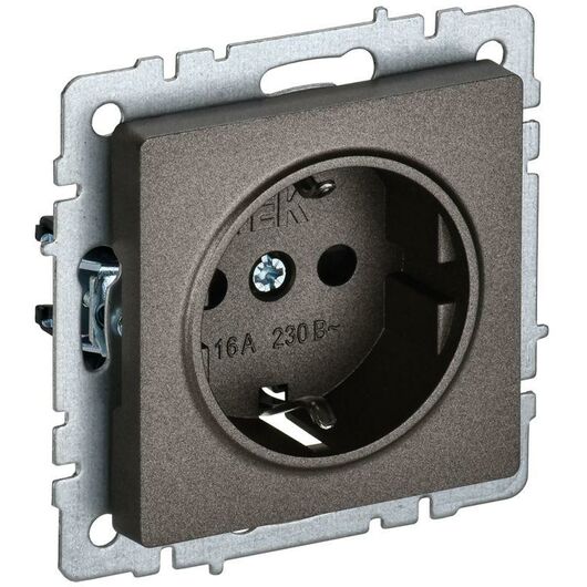 Розетка BRITE РС11-1-0-БрТБ 16А с заземл. без защ. шторки бронза IEK BR-R11-16-K45 • Купить по низкой цене в интернет-магазине СМЭК
