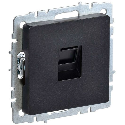 Розетка компьютерная СП RJ45 кат.5E BRITE РК10-БрЧ черн. IEK BR-K10-1-K02 • Купить по низкой цене в интернет-магазине СМЭК