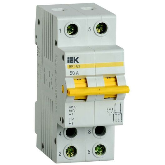 Выключатель-разъединитель трехпозиционный 2п ВРТ-63 50А IEK MPR10-2-050 • Купить по низкой цене в интернет-магазине СМЭК
