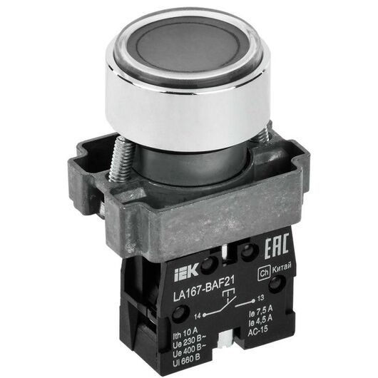 Кнопка LA167-BAF21 d22мм 1з черн. IEK BBT20-BAF21-1-22-67-K02 • Купить по низкой цене в интернет-магазине СМЭК