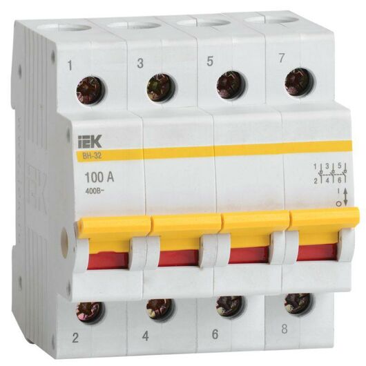 Выключатель нагрузки ВН-32 100А/4П IEK MNV10-4-100 • Купить по низкой цене в интернет-магазине СМЭК