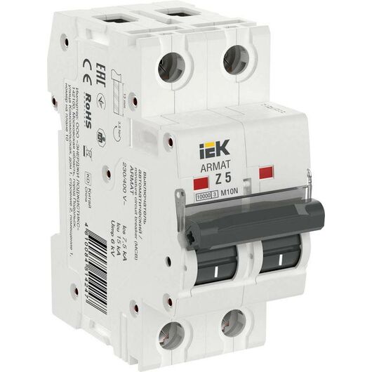 Выключатель автоматический модульный 2п Z 5А M10N ARMAT IEK AR-M10N-2-Z005 • Купить по низкой цене в интернет-магазине СМЭК