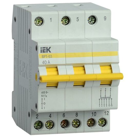 Выключатель-разъединитель трехпозиционный 3п ВРТ-63 40А IEK MPR10-3-040 • Купить по низкой цене в интернет-магазине СМЭК