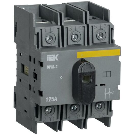 Выключатель-разъединитель модульный 3п 125А ВРМ-2 IEK MVR20-3-125 • Купить по низкой цене в интернет-магазине СМЭК