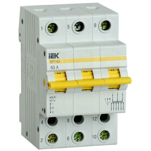 Выключатель-разъединитель трехпозиционный 3п ВРТ-63 63А IEK MPR10-3-063 • Купить по низкой цене в интернет-магазине СМЭК