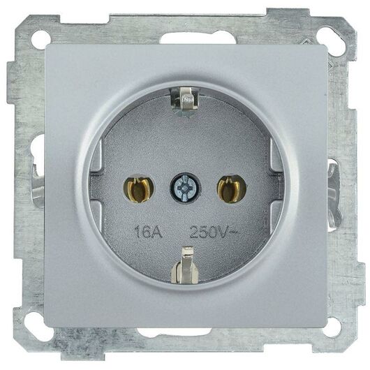Розетка 1-м СП Bolero РС11-1-0-Б 16А IP20 с заземл. механизм серебр. IEK ERB11-K23-16 • Купить по низкой цене в интернет-магазине СМЭК