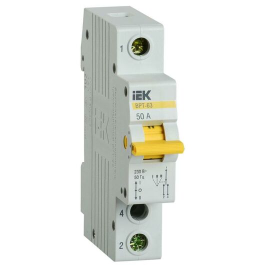 Выключатель-разъединитель трехпозиционный 1п ВРТ-63 50А IEK MPR10-1-050 • Купить по низкой цене в интернет-магазине СМЭК