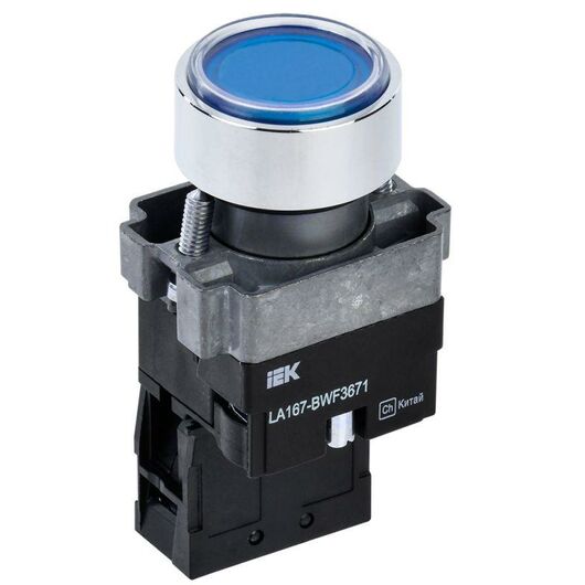 Кнопка LA167-BWF3671 d22мм RC 1з с подсвет. син. IEK BBT20-BWF3671-1-12-67-K07 • Купить по низкой цене в интернет-магазине СМЭК