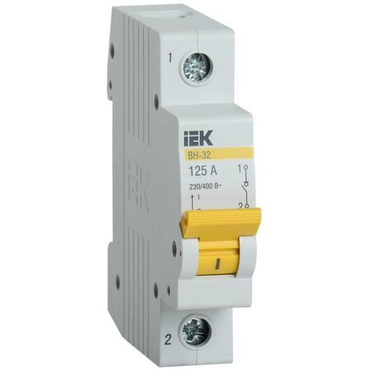Выключатель нагрузки (мини-рубильник) ВН-32 1Р 125А IEK MNV10-1-125 • Купить по низкой цене в интернет-магазине СМЭК