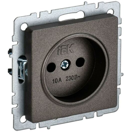 Розетка BRITE РС10-1-0-БрТБ 10А без заземл. без защ. шторок бронза IEK BR-R10-10-K45 • Купить по низкой цене в интернет-магазине СМЭК